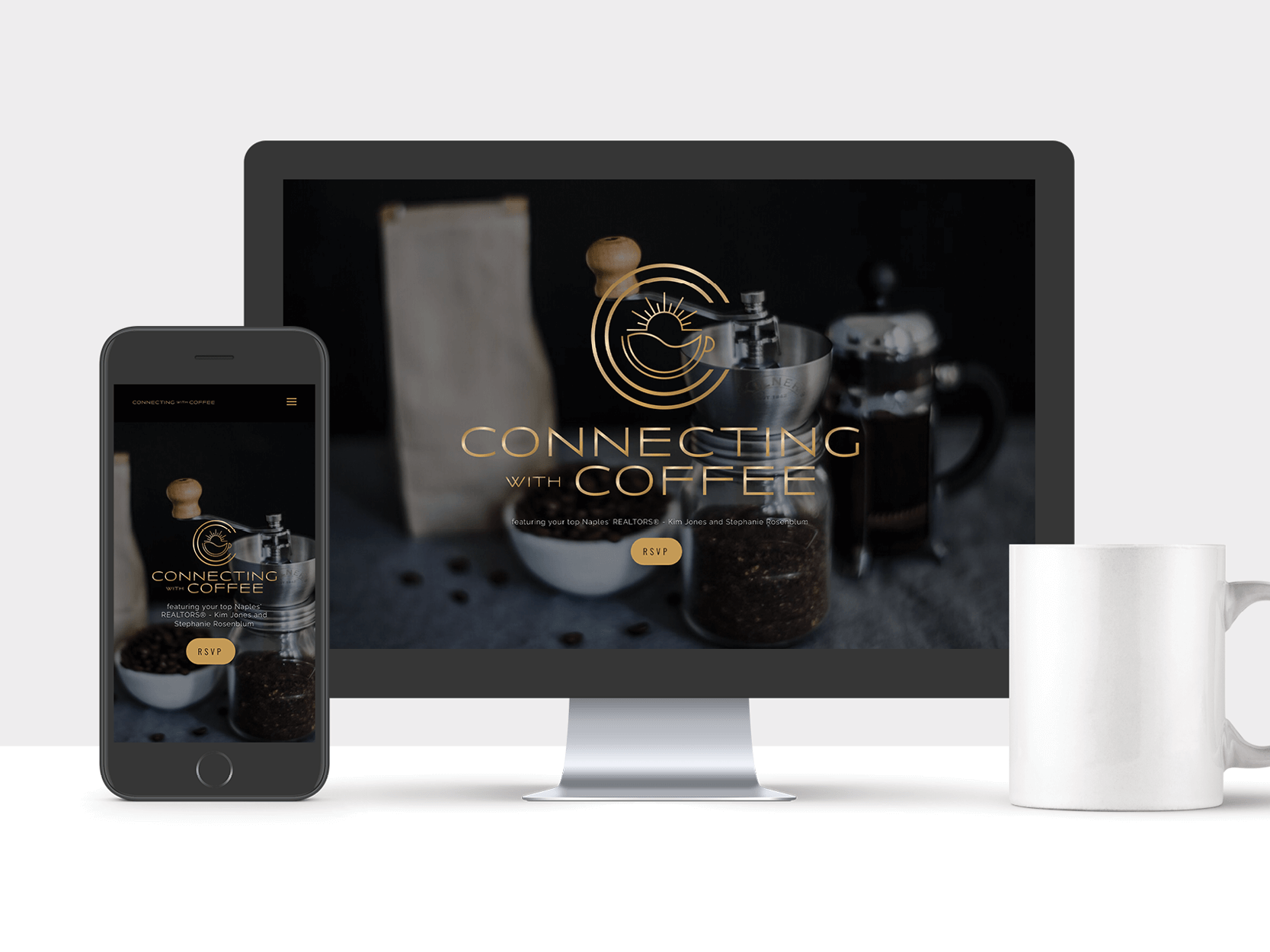 Connecting with Coffee website created by Katelyn Cassio with Cassio Marketing Solutions, Naples Logo Designer, and Naples Website Designer in Naples, FL