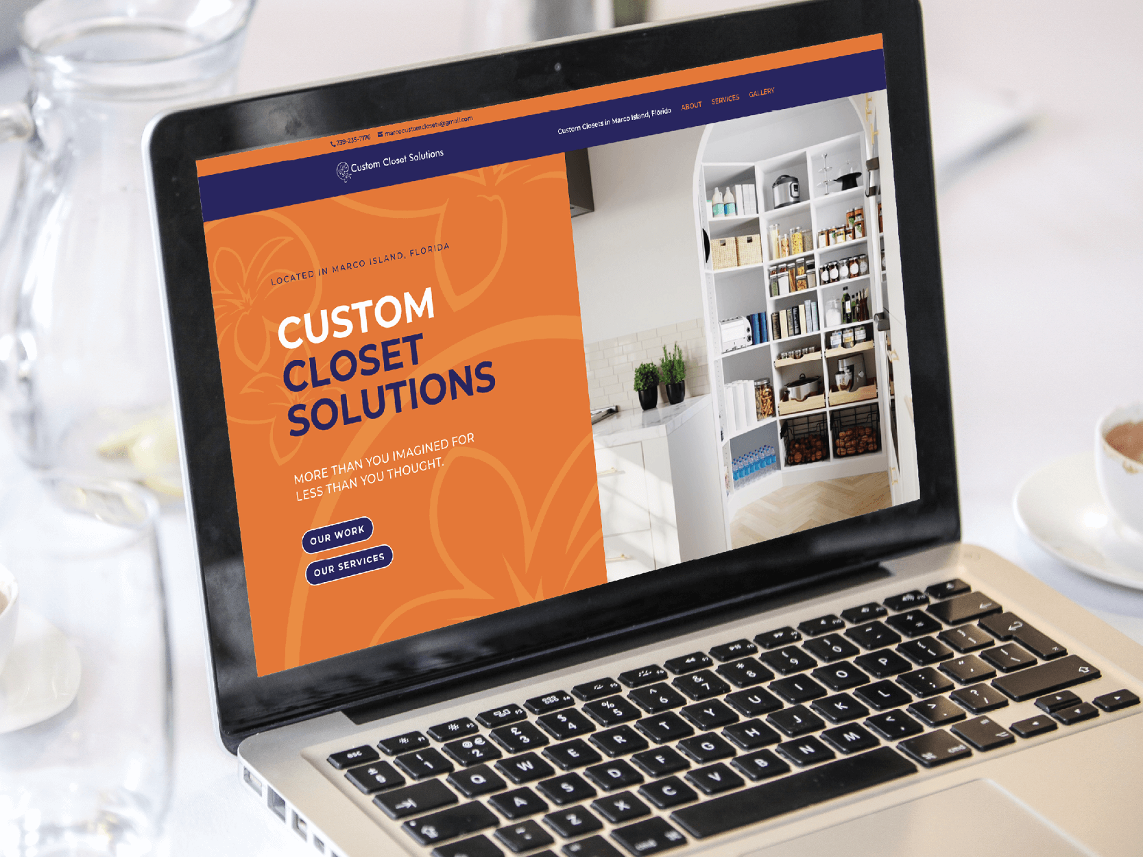 Custom Closet Solutions website created by Katelyn Cassio with Cassio Marketing Solutions, Naples Logo Designer, and Naples Website Designer in Naples, FL